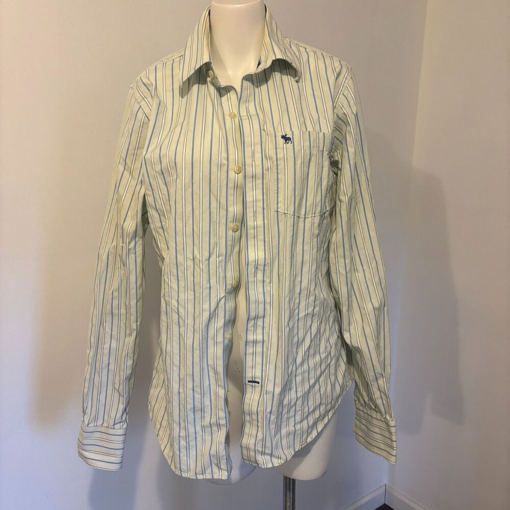 Abercrombie and Fitch size Medium Early 2000 Embroidered Preppy Muscle Button up